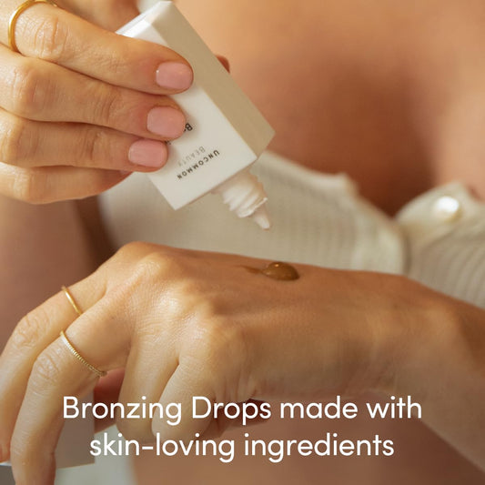 Bronzing Drops - Buildable Liquid Face Bronzer Face Drops with Glycerin for a Sunkissed Healthy Glow - All Skin Types, Vegan, Cruelty Free, Synthetic Fragrance Free, 1.164 FL OZ