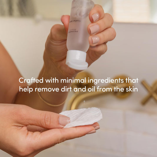 Micellar Water - Two-in-One Gentle Cleanser and Makeup Remover - All Skin Types, Vegan, Cruelty Free, Fragrance Free (Mini Size - 1 FL OZ)