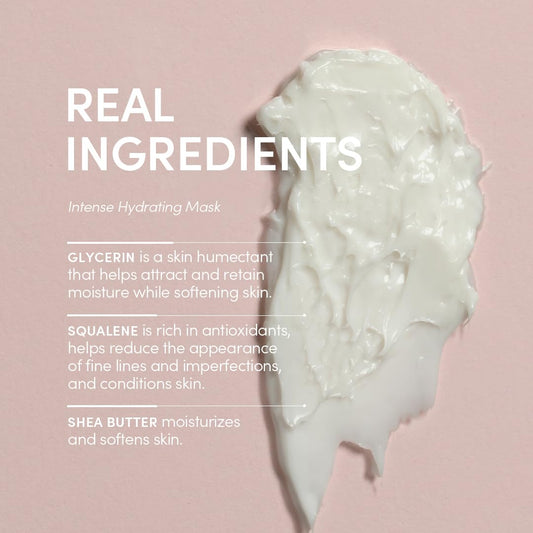 Intense Hydrating Mask - Moisturizing Face Mask with Apple Extract, Shea Butter, and Squalene For Softer Smoother Skin - Vegan, Cruelty Free, Synthetic Fragrance Free, 1.799 OZ