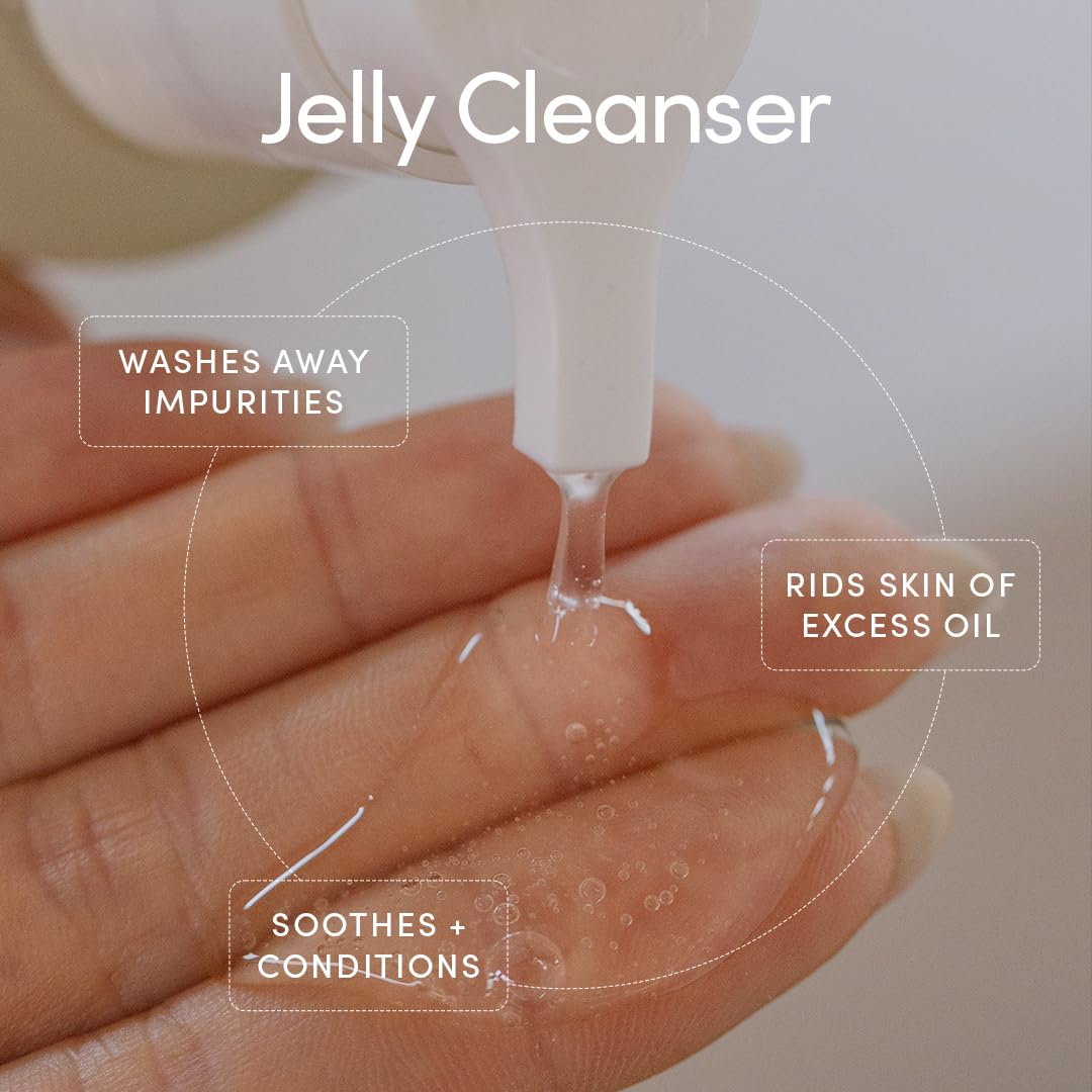 Jelly Cleanser - Daily Gentle Face Wash and Makeup Remover with Aloe Vera Gel - All Skin Types, Vegan, Cruelty Free, Synthetic Fragrance Free, 5.07 FL OZ