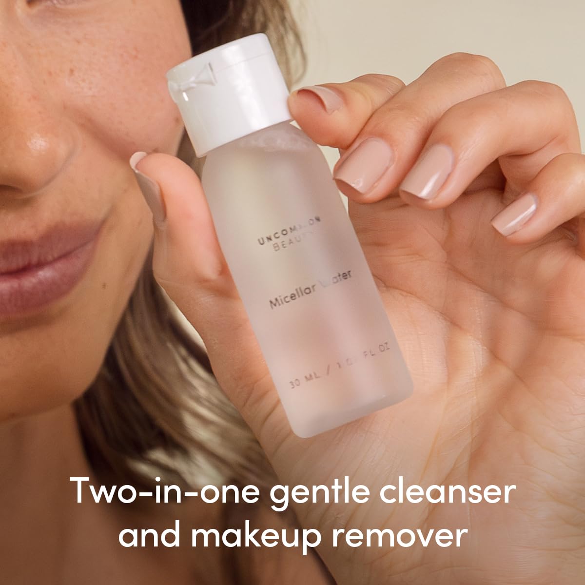 Micellar Water - Two-in-One Gentle Cleanser and Makeup Remover - All Skin Types, Vegan, Cruelty Free, Fragrance Free (Mini Size - 1 FL OZ)