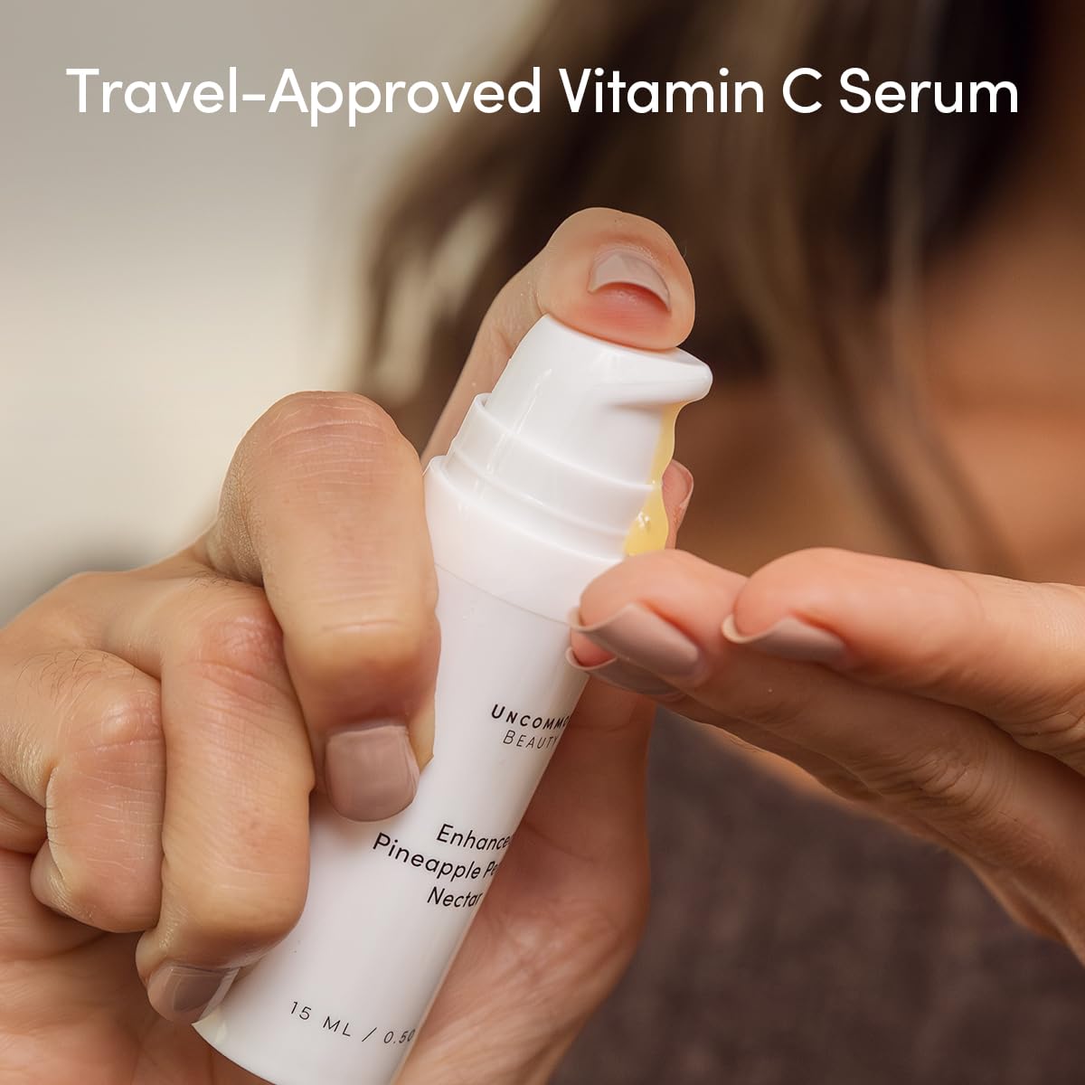 Mini Enhanced Pineapple Peptide Nectar - Vitamin C Serum, Anti-Aging and Hydrating Face Serum That Evens Skin Tone - All Skin Types, Vegan, Cruelty Free, Gluten Free, .50 FL OZ