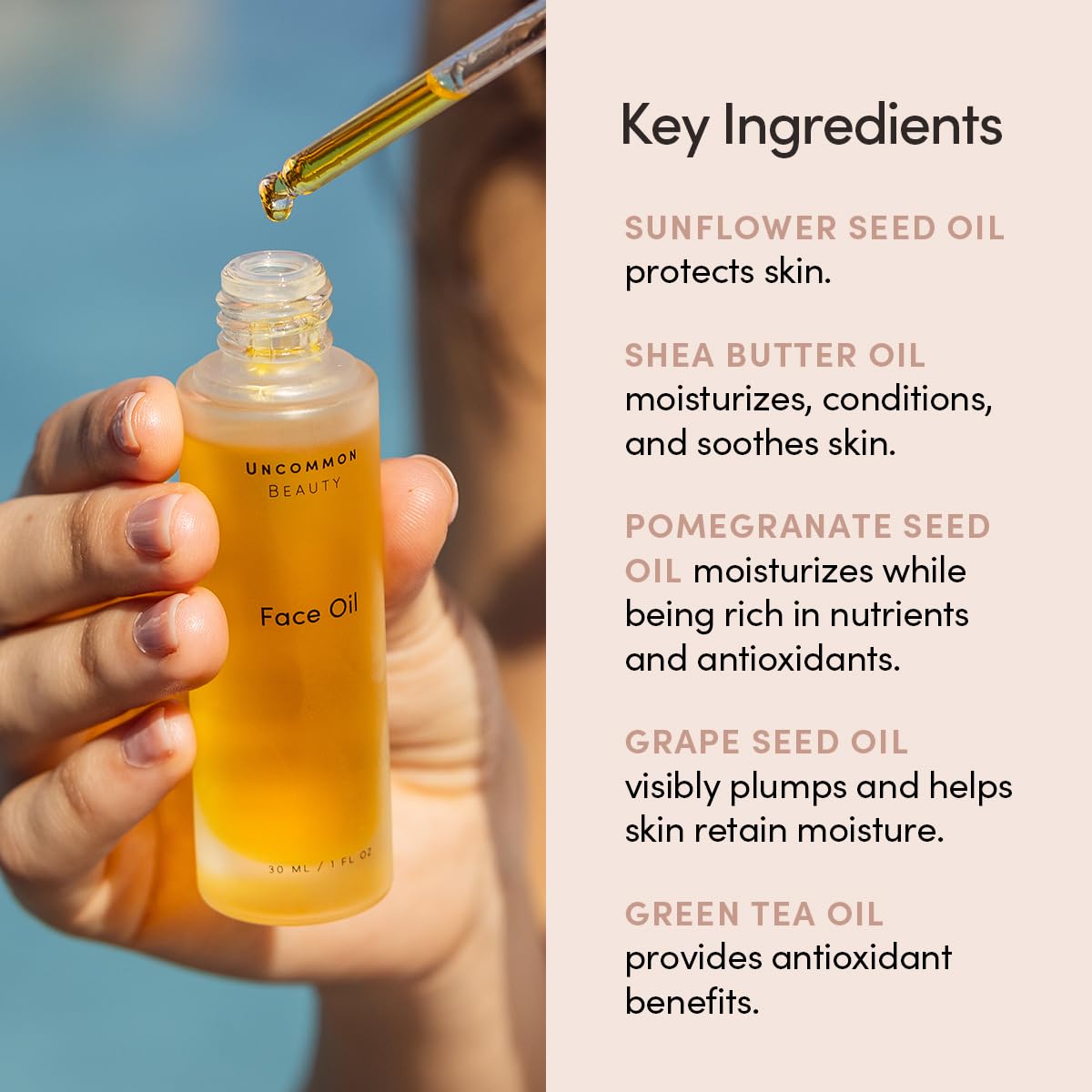 Face Oil - Hydrating, Moisturizing, and Plumping Face Oil for Gua Sha - Featuring Jojoba Seed Oil and Sunflower Seed Oil - Vegan, Cruelty Free, Synthetic Fragrance Free, 1 FL OZ