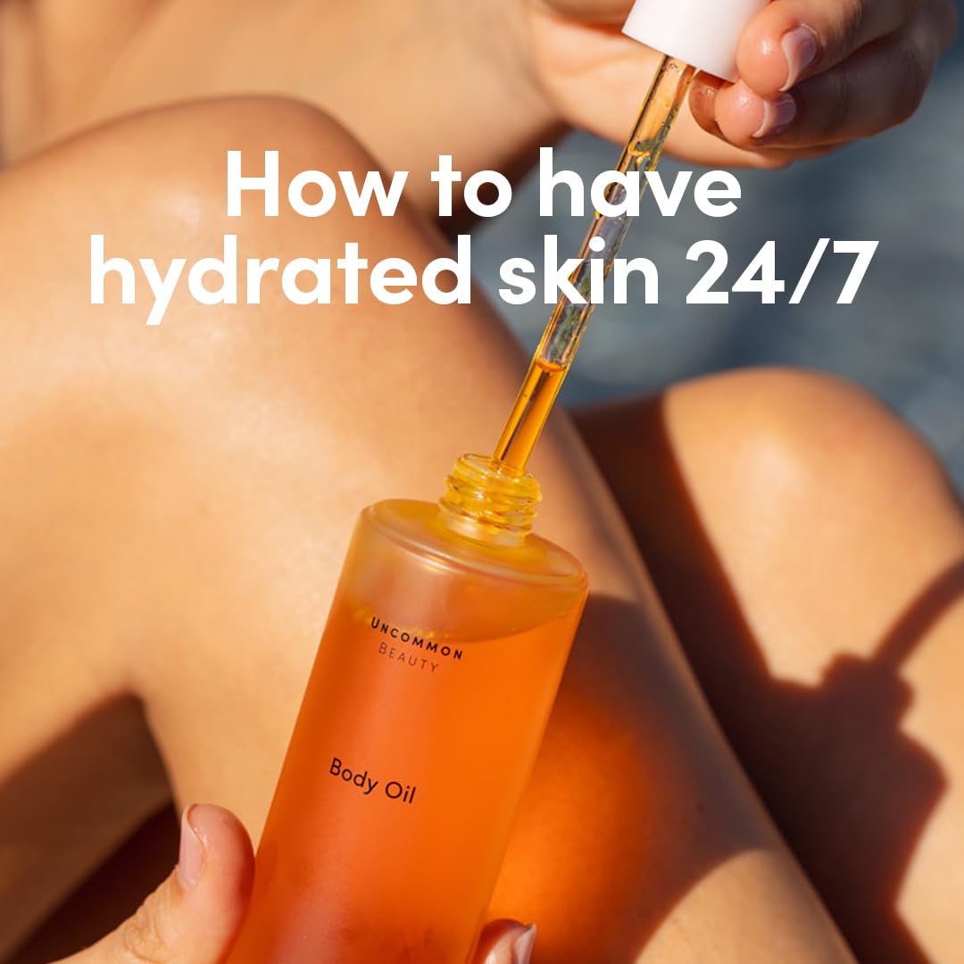Body Oil - Non-Greasy After Shower Body Oil That’s Fast Absorbing - Nourishing, Hydrating, and Moisturizing Bodycare - Vegan, Cruelty Free, Synthetic Fragrance Free, 3.38 FL OZ
