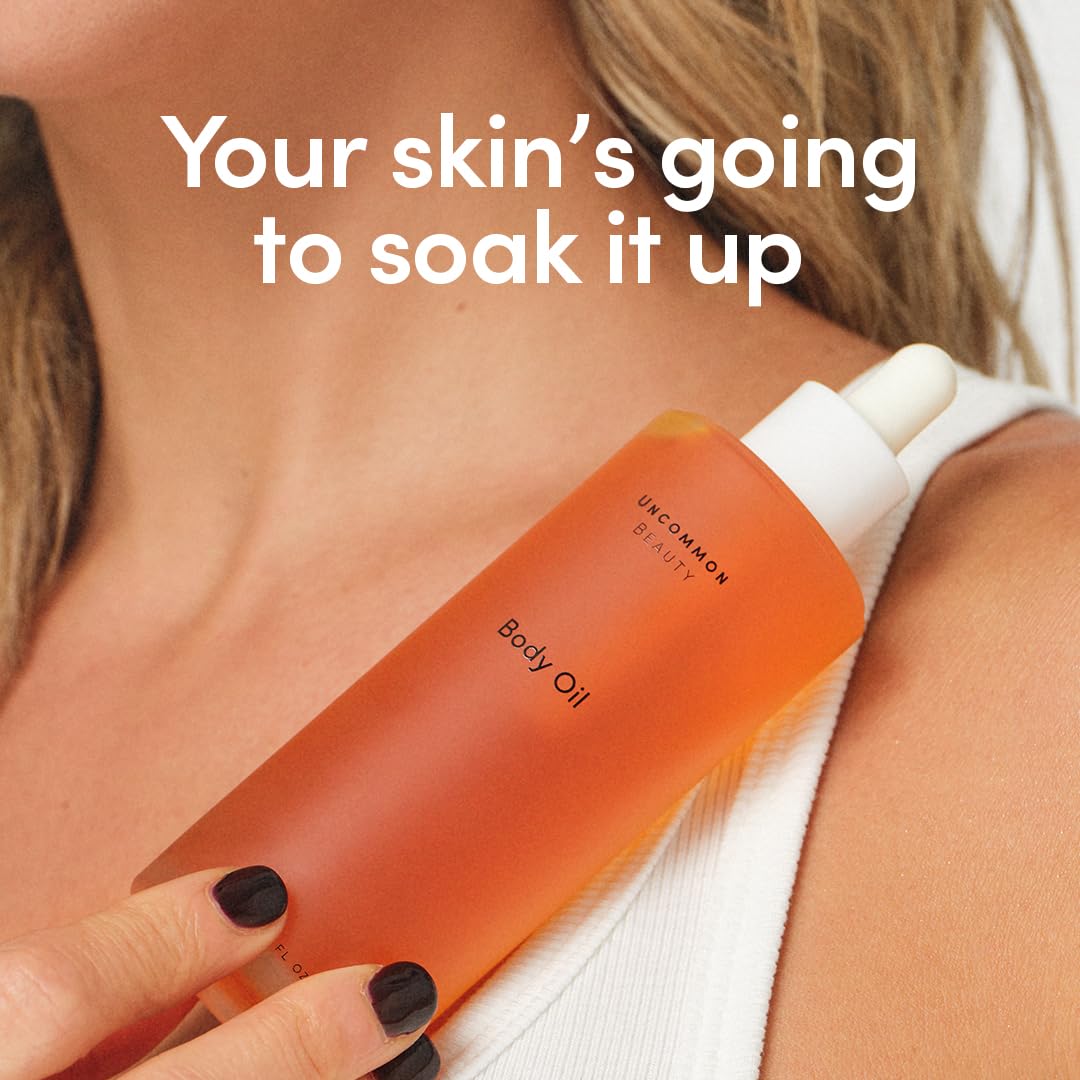 Body Oil - Non-Greasy After Shower Body Oil That’s Fast Absorbing - Nourishing, Hydrating, and Moisturizing Bodycare - Vegan, Cruelty Free, Synthetic Fragrance Free, 3.38 FL OZ